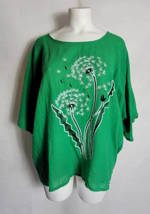 Tunique coton floral vert femme ronde