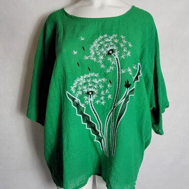 Tunique coton floral vert femme ronde