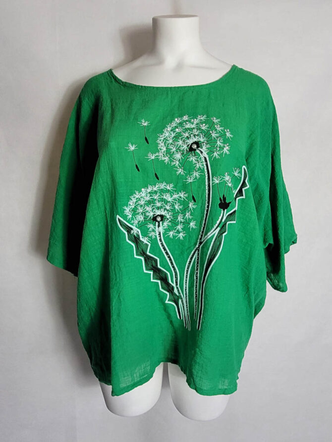 Tunique coton floral vert femme ronde