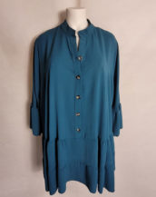 Tunique longue chic bleu femme ronde