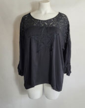 Tunique noir dentelle femme grande taille
