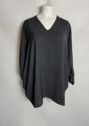 Tunique oversize chic noir femme ronde col V