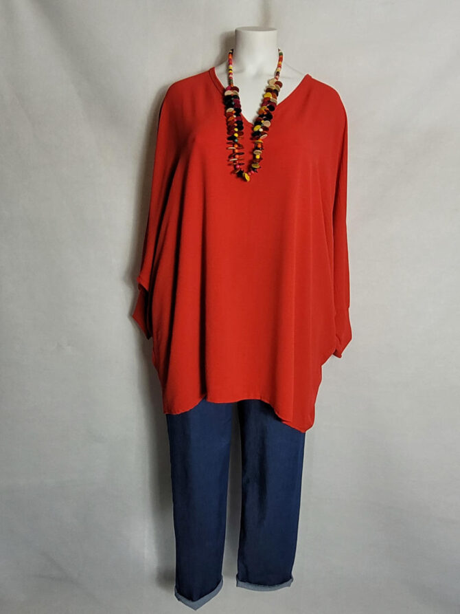 Tunique ample rouge – Image 2