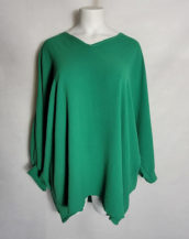 Tunique oversize chic vert femme ronde col V