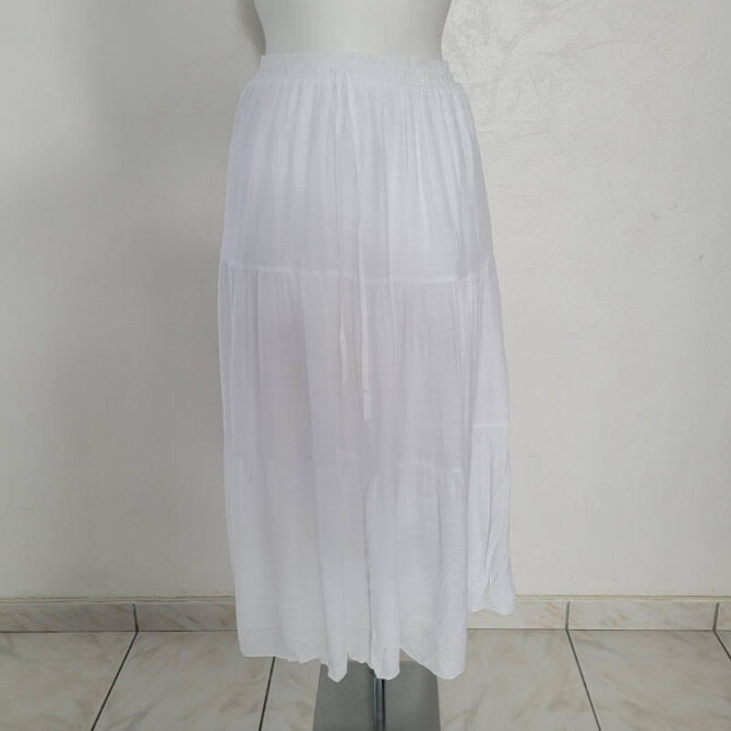 jupe blanche longue femme ronde blanche taille élastique