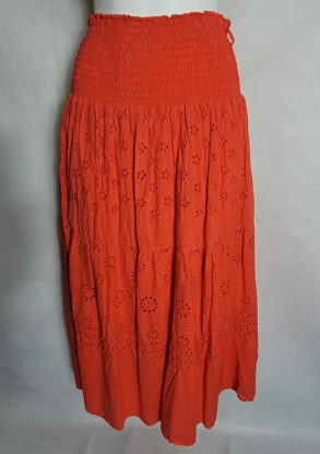 jupe longue coton corail femme grande taille