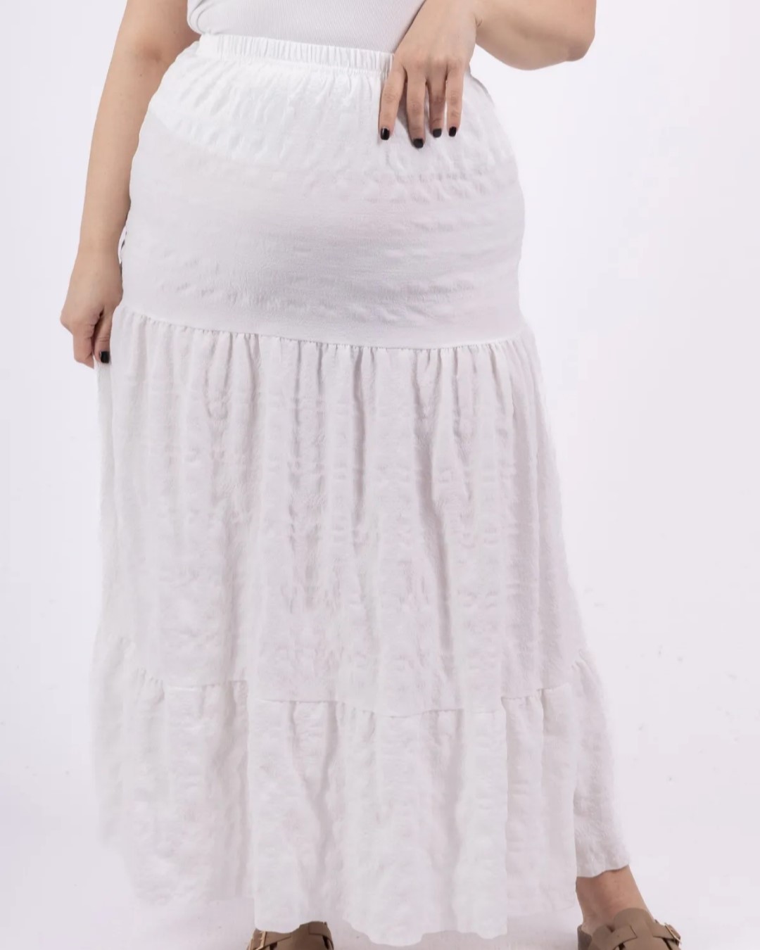 jupe longue blanche bohème grande taille fabrication francaise