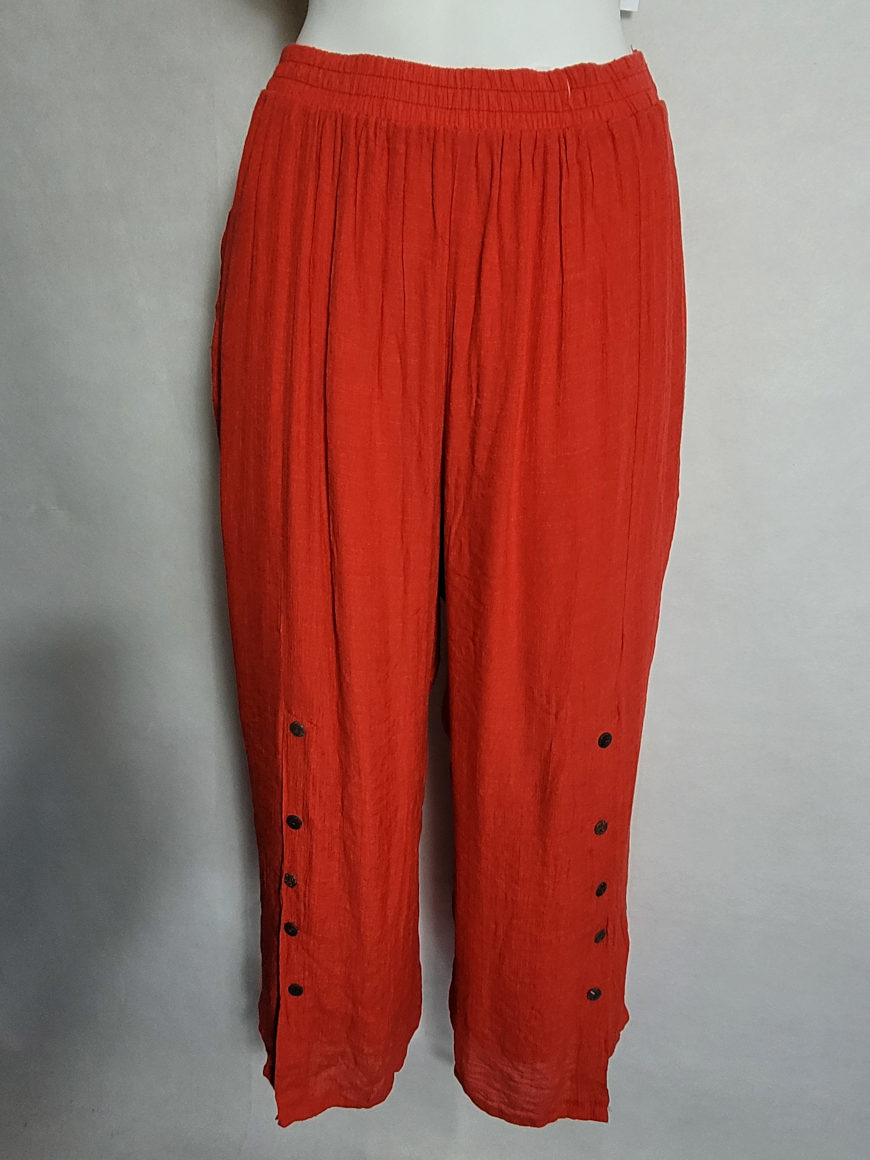 Pantalon ample rouge femme grande taille