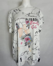 Tshirt original blanc à motif femme ronde