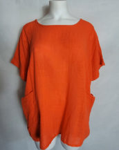 Tunique coton orange femme grande taille