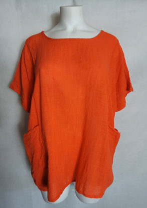 Tunique coton orange femme grande taille