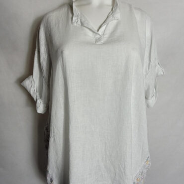 Tunique fleuri blanc femme grande taille