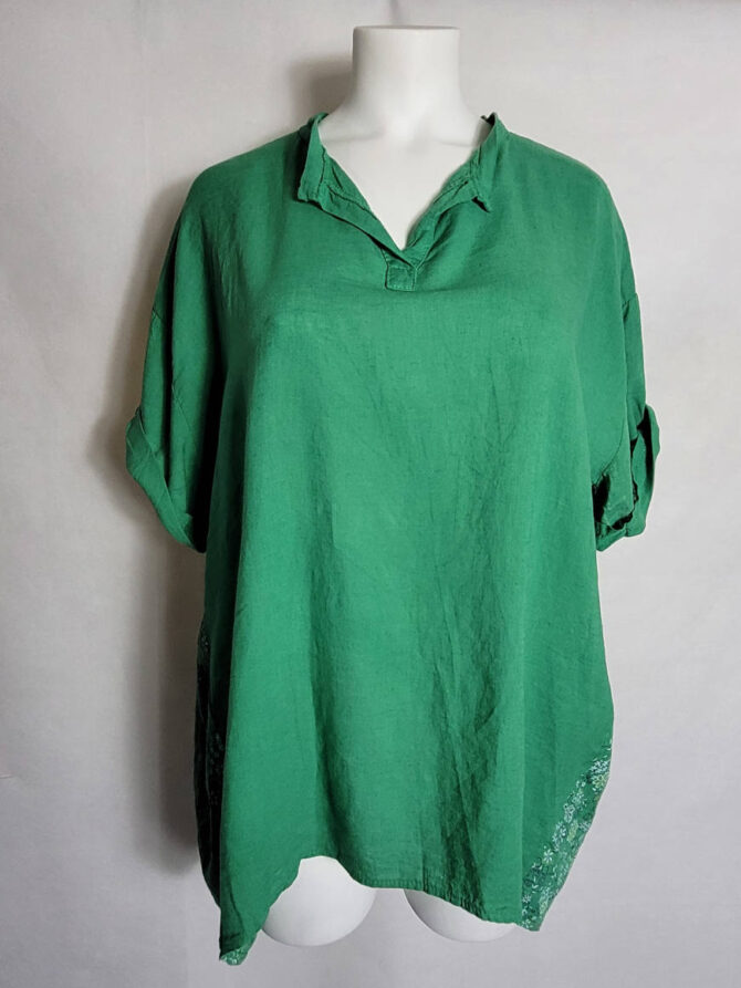 Tunique fleuri vert femme grande taille
