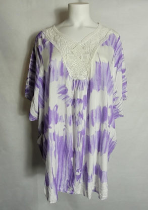 Tunique oversize parme femme ronde col V