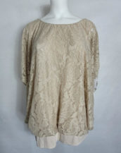 Tunique soirée dentelle beige femme grande taille