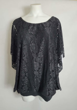 Tunique soirée dentelle noir femme grande taille