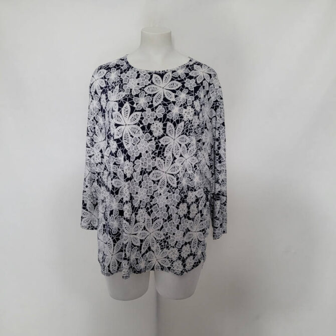 blouse femme fluide floram col rond et manches 3/4