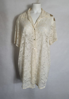 Chemise dentelle crème femme grande taille