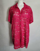 Chemise dentelle fuchsia femme grande taille
