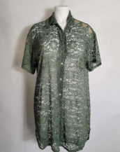 Chemise dentelle kaki femme grande taille