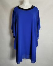 Robe chic voile bleu roi femme grande taille