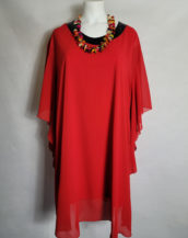 Robe chic voile rouge femme grande taille