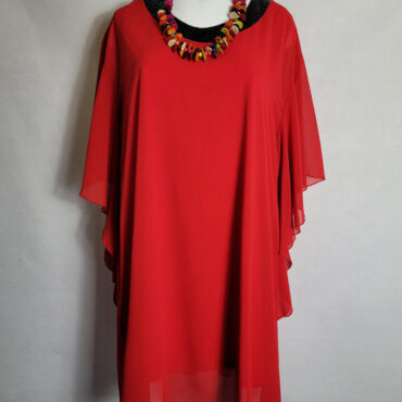 Robe chic voile rouge femme grande taille:Robe grande taille chic pour mariage