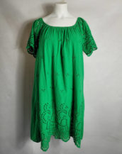Robe coton vert femme grande taille