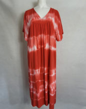 Robe longue rouge femme ronde col V