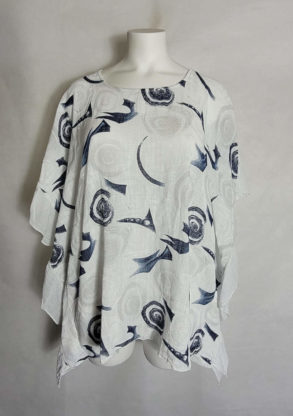 Tunique cape coton blanc femme grande taille