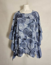Tunique cape coton bleu femme grande taille