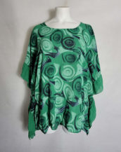 Tunique cape coton vert femme grande taille
