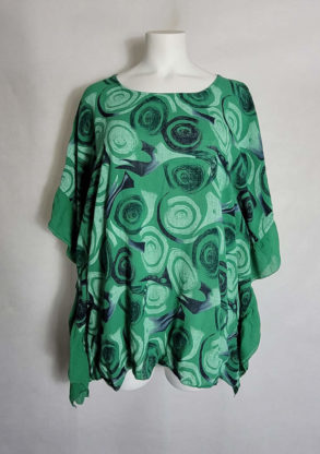 Tunique cape coton vert femme grande taille