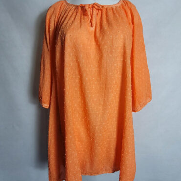 Tunique longue plumetis orange femme ronde