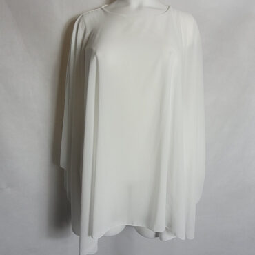 blouse femme grande taille chic pour mariage en voile blanc vetement femme grande taille chic