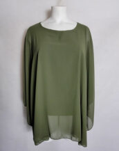 blouse ample voile kaki femme grande taille