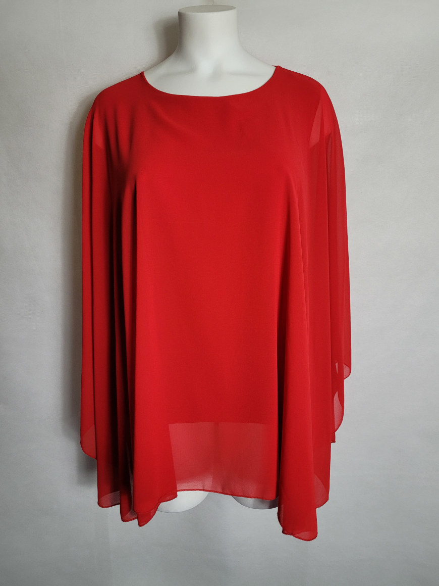 blouse ample voile rouge femme grande taille1