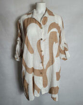 chemise pour femme ronde coton original à motif et manches ajustable 