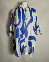 Chemise coton motif bleu femme grande taille