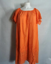 Robe coton orange femme grande taille