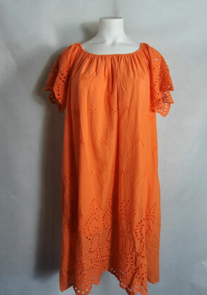 Robe coton orange femme grande taille