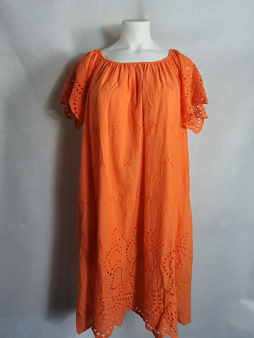 Robe coton orange femme grande taille