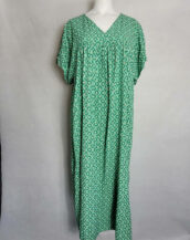 Robe longue verte imprimée femme grande taille