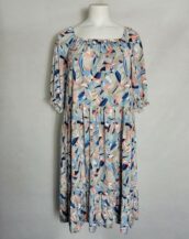 Robe mi longue imprimé bleu femme grande taille