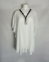 blouse longue chic voile blanc femme ronde