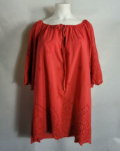 Tunique longue coton rouge femme grande taille