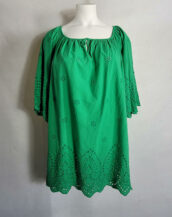 Tunique longue coton vert femme grande taille