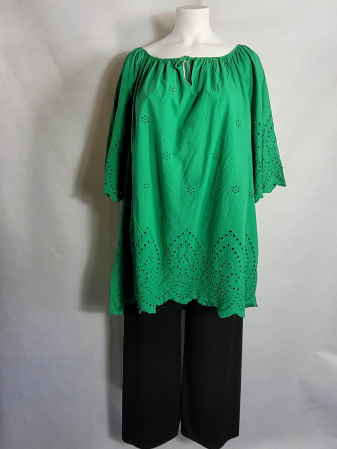 Chemisier coton​ vert – Image 2