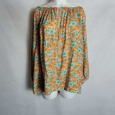 Tunique grand taille femme. blouse bohème fleurie orange femme grande taille