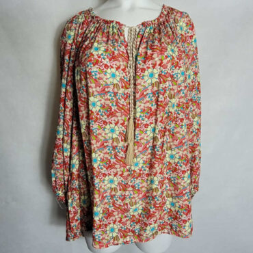 tunique grande taille femme. blouse bohème fleurie rouge femme grande taille